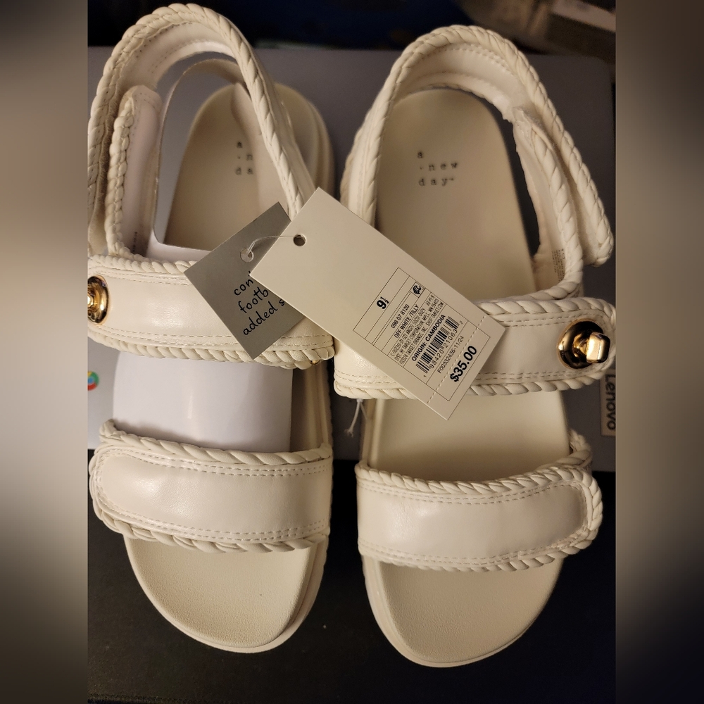 a new day White Women's Sandals NWT